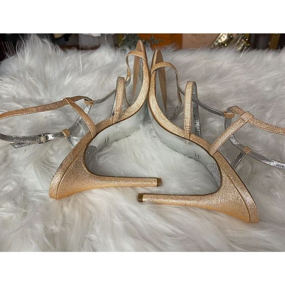 NWOT Adrianna Papell Dalton Pink Glitter Cage Strappy Open Toe Stiletto Heel Siz - Picture 7 of 9